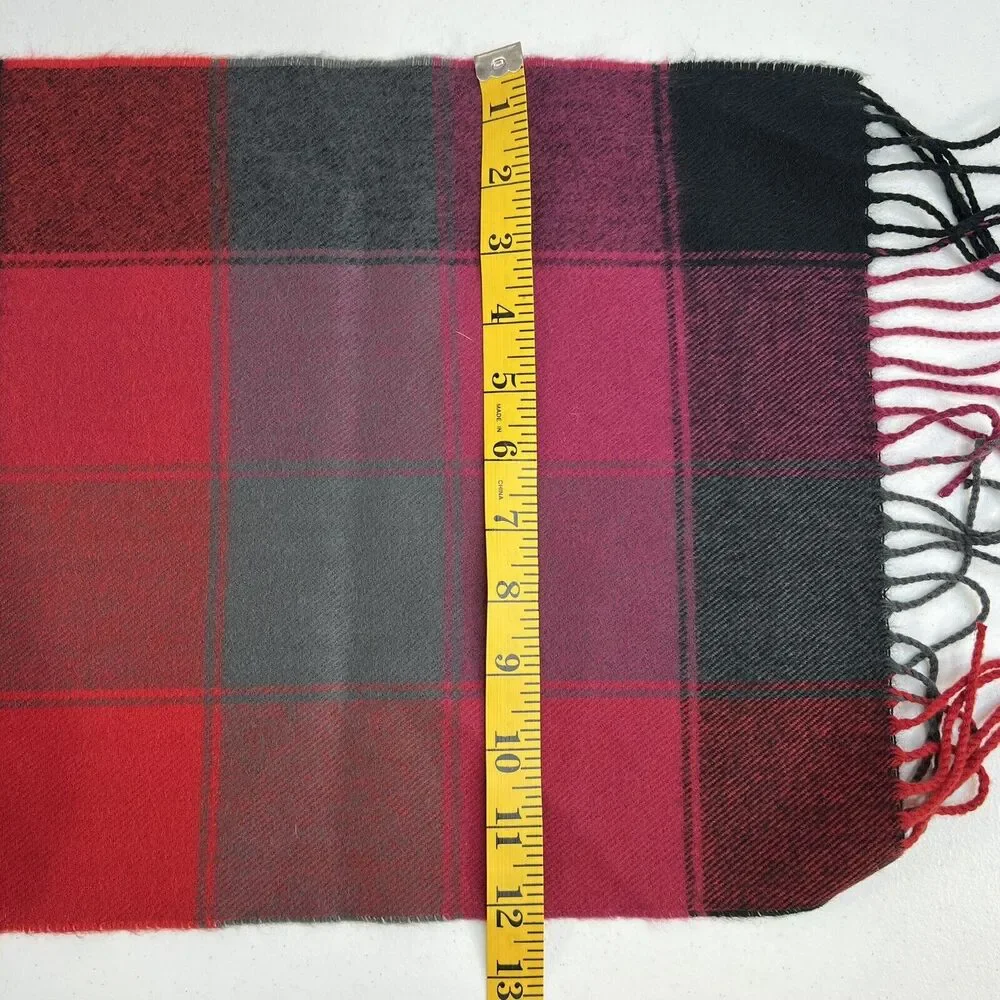 Scarf 100% Cashmere‎ Multi Plaid Fringe Trim Classic Scotland Luxurious One Size
